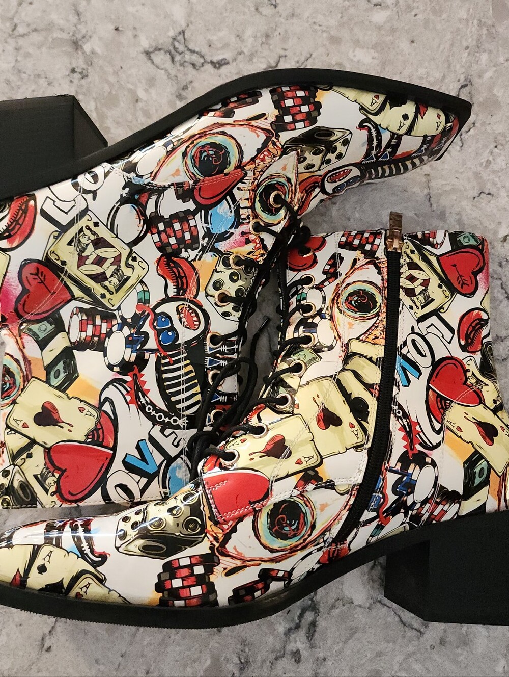 Bold & Beautiful Pop-Art Boots Size 10 - Picture 8 of 10